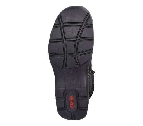 Ghete casual, barbati, RIEKER, 05362-00 negru, piele naturala